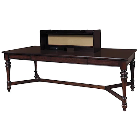 Traditional 84" Table Workstation w/ Hutch